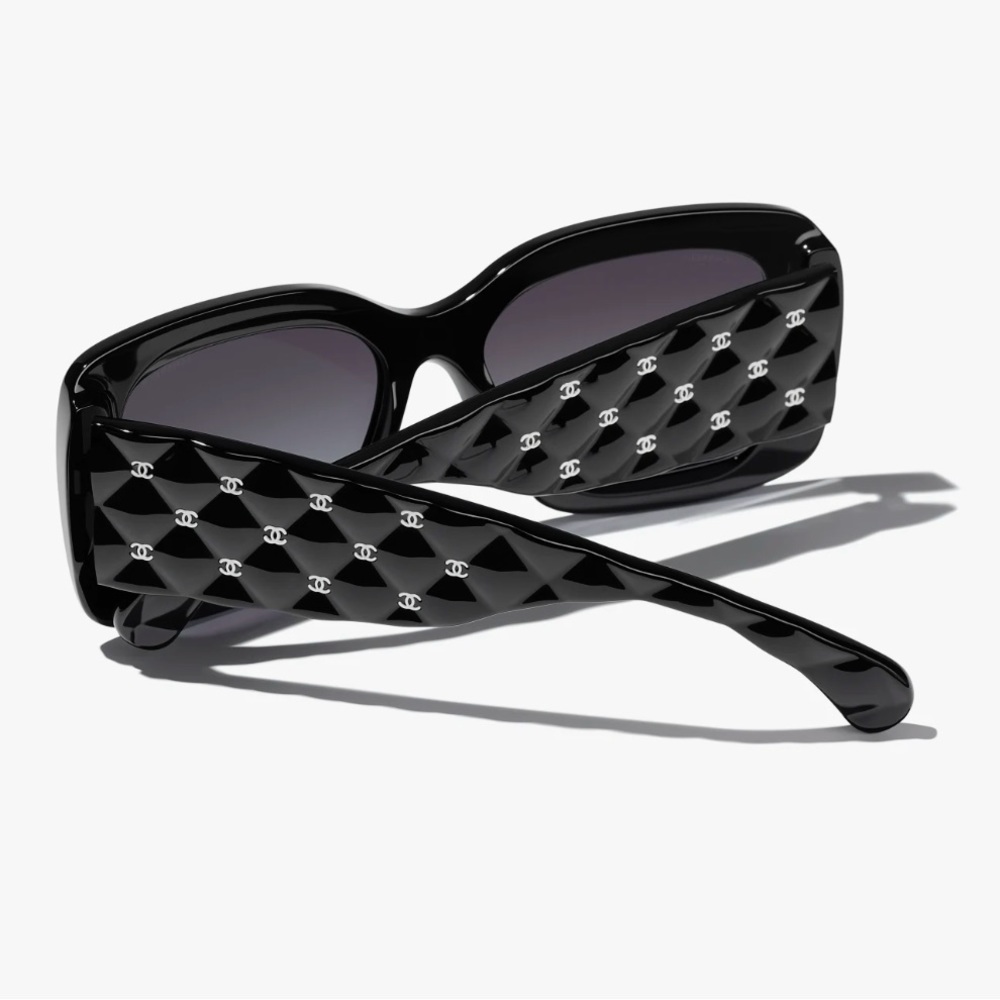 Chanel rectangle sunglasses black